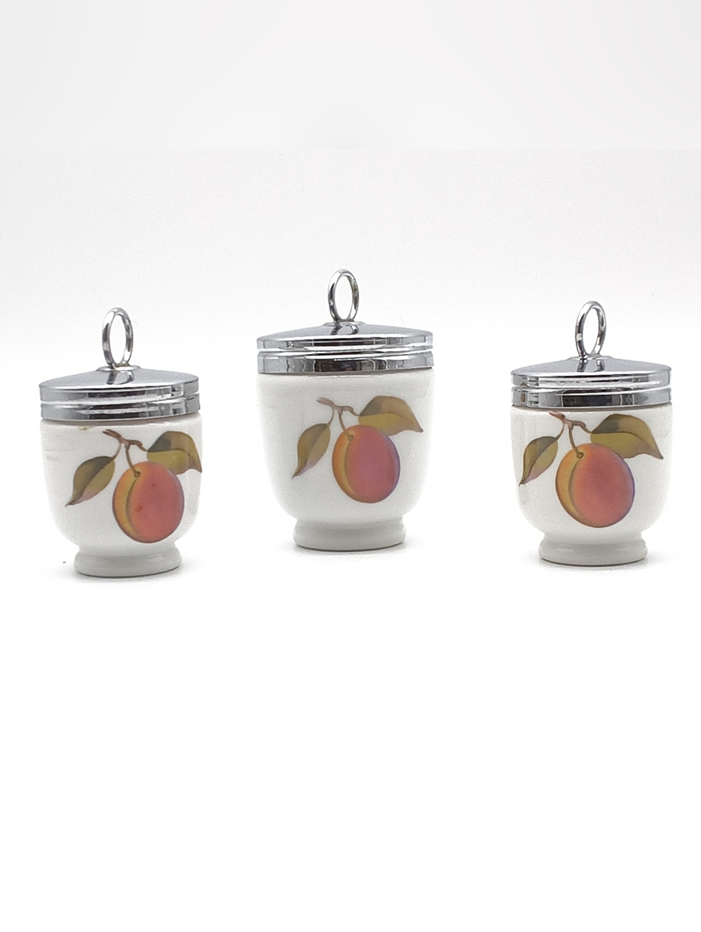 3 Vintage Royal Worcester "Evesham Gold" Egg Coddlers - Picture 2 of 11